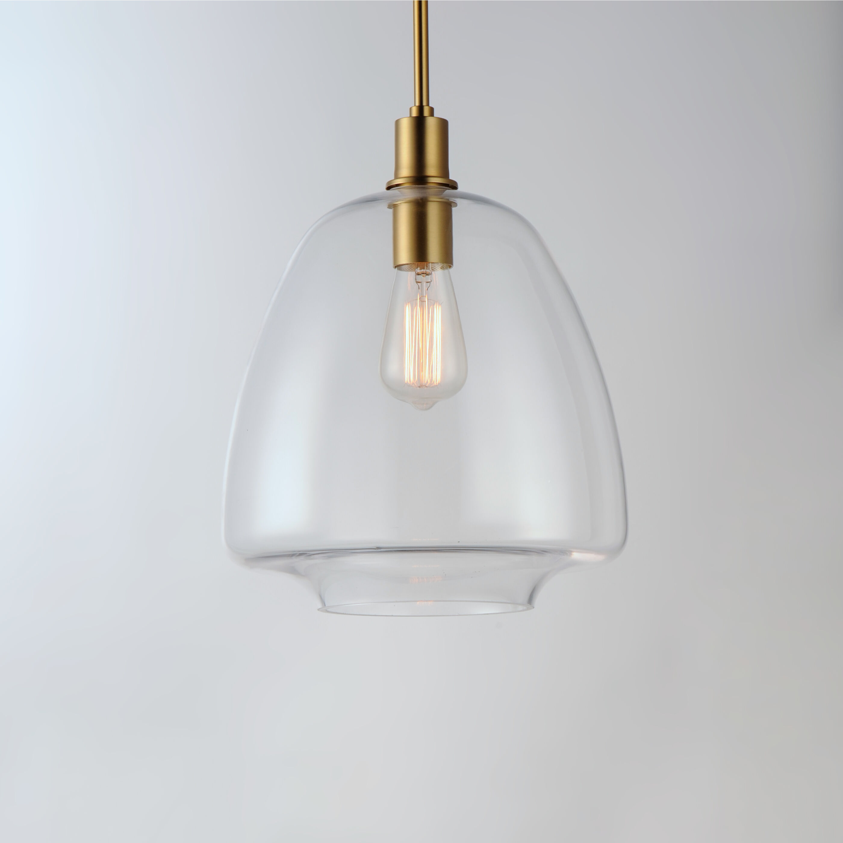 Babylon 1 Light 11.5 inch Satin Brass Single Pendant Ceiling Light