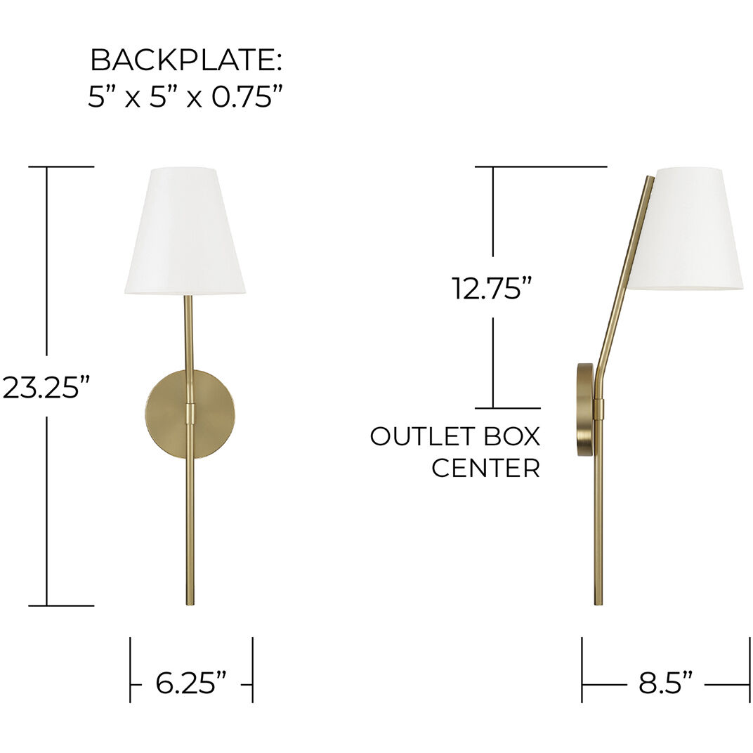 Cami 1 Light 6.25 inch Aged Brass and White Sconce Wall Light