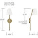Cami 1 Light 6.25 inch Aged Brass and White Sconce Wall Light