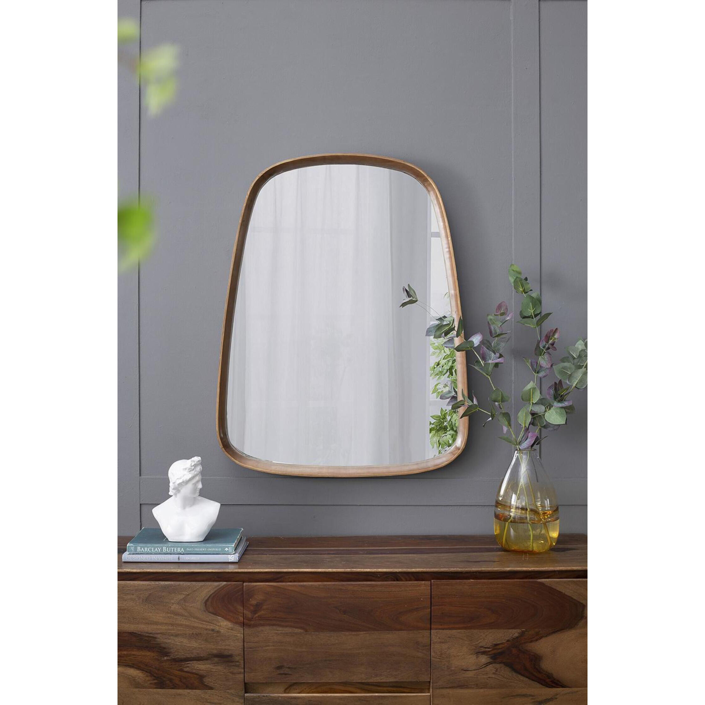 Wayne 37.4 X 27 inch Brown Wall Mirror