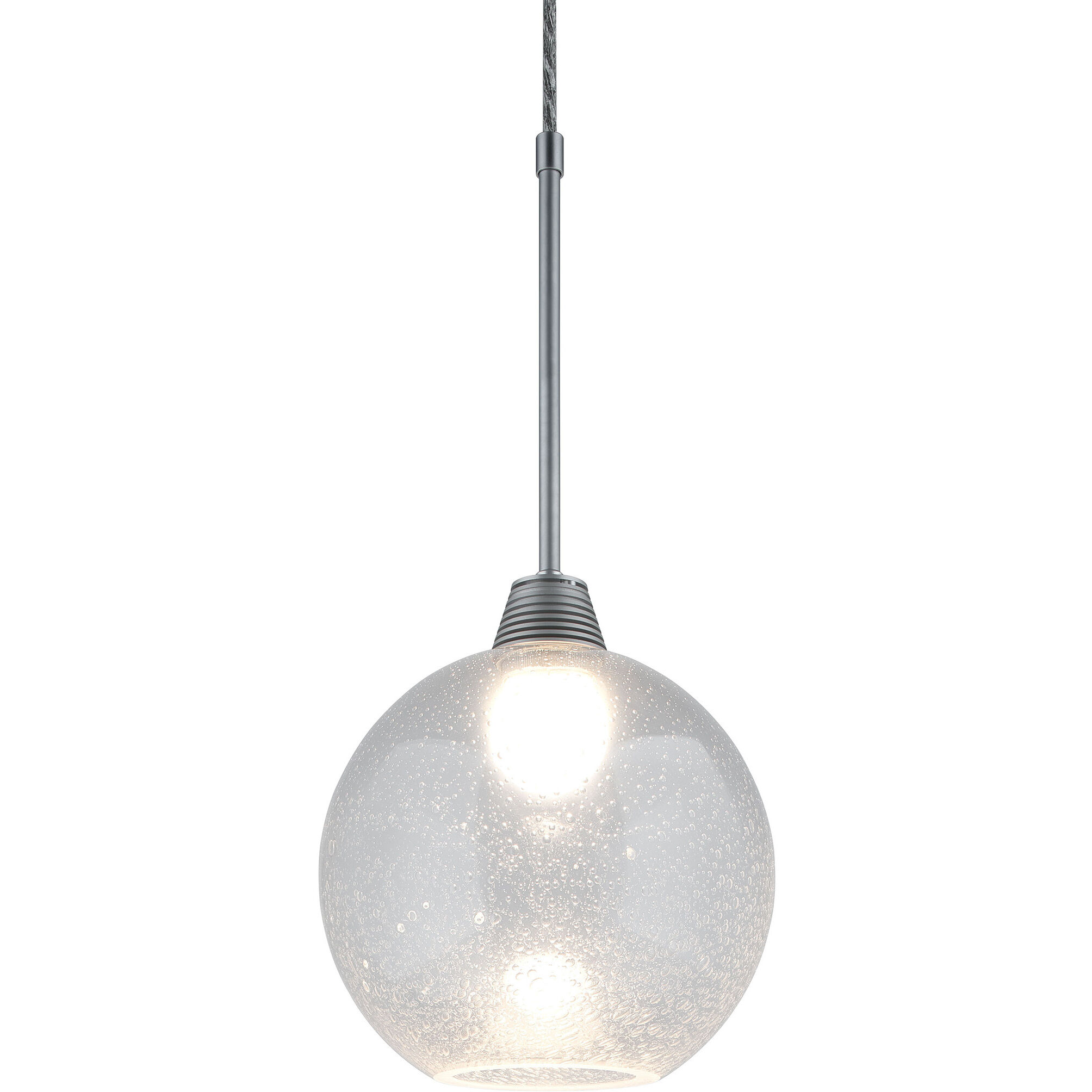 Bobo 3 LED 8.5 inch Matte Chrome Pendant Ceiling Light in Clear Glass