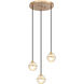 Misty 3 Light 13.63 inch Aged Gold Brass Pendant Ceiling Light