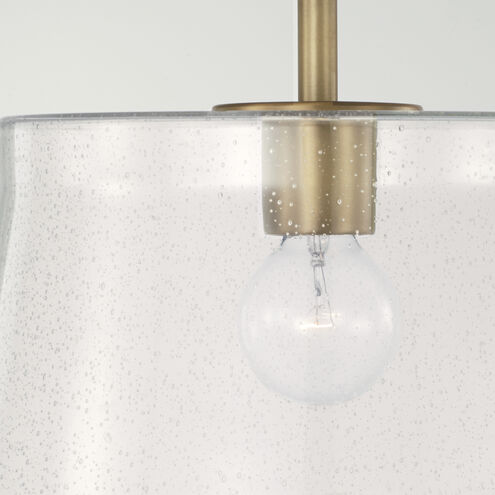Baker 1 Light 14.25 inch Aged Brass Pendant Ceiling Light, Convertible Dual Mount