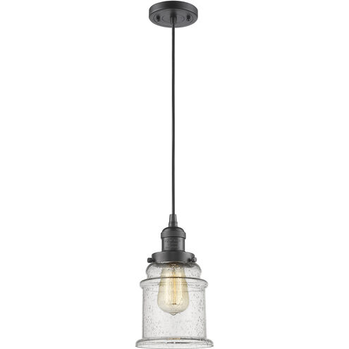 Franklin Restoration Canton 1 Light 6 inch Oil Rubbed Bronze Mini Pendant Ceiling Light in Incandescent, Seedy, Franklin Restoration