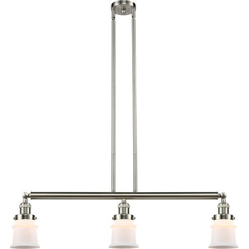 Franklin Restoration Small Canton LED 38.5 inch Brushed Satin Nickel Island Light Ceiling Light in Matte White Glass, Franklin Restoration