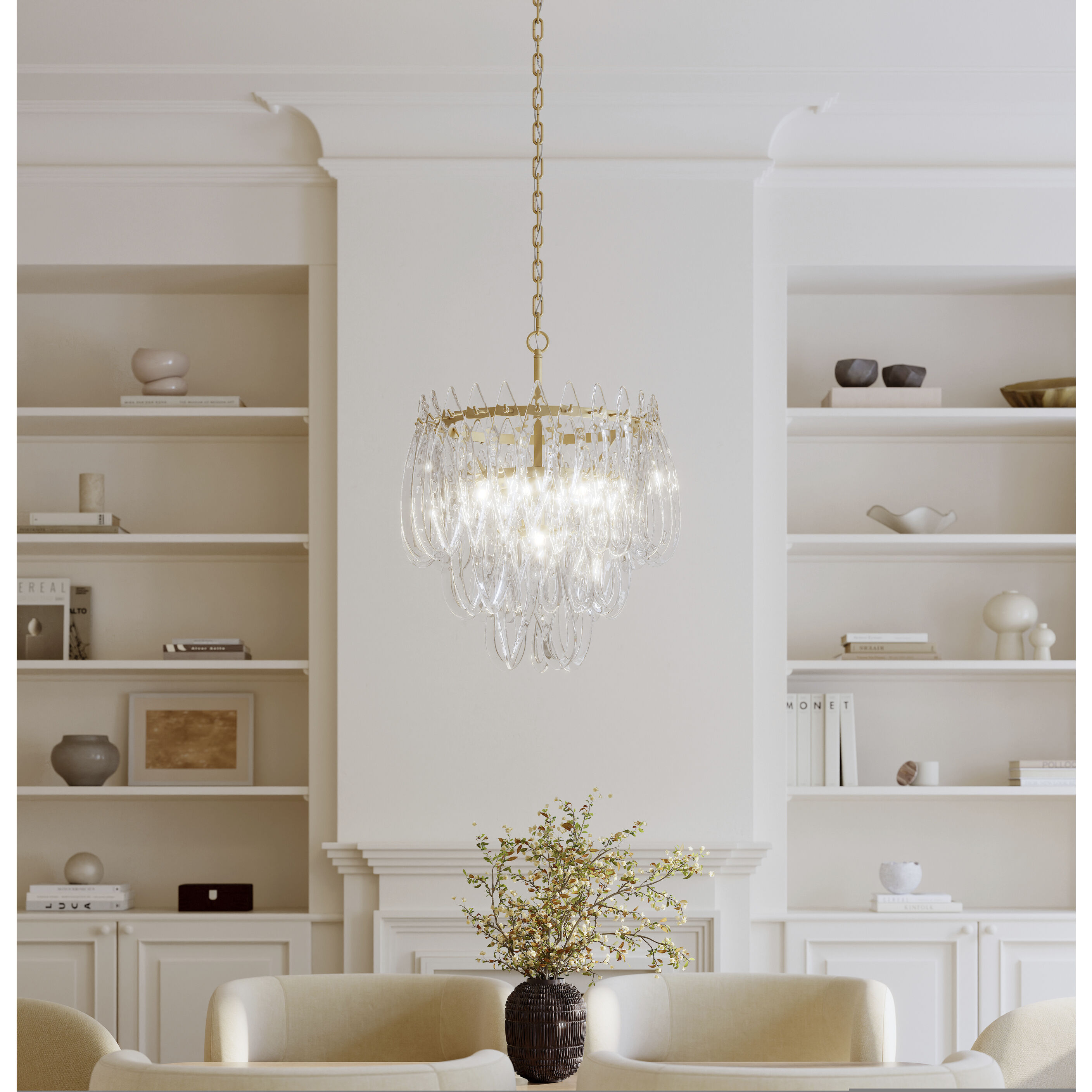 Glassara 6 Light 23 inch Legacy Brass Pendant Ceiling Light