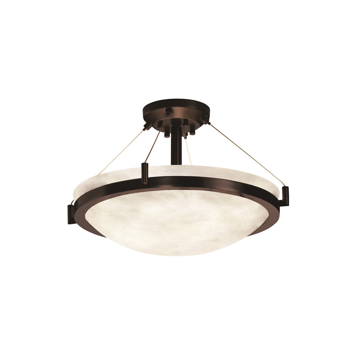Clouds LED 21 inch Matte Black Semi-Flush Ceiling Light in 3000 Lm LED, Ring