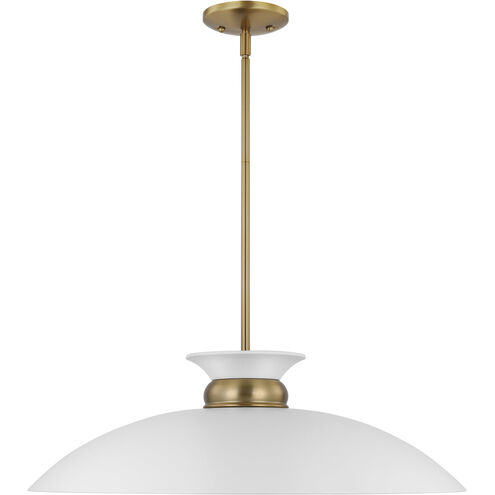 Perkins 1 Light 24 inch Matte White/Burnished Brass Pendant Ceiling Light
