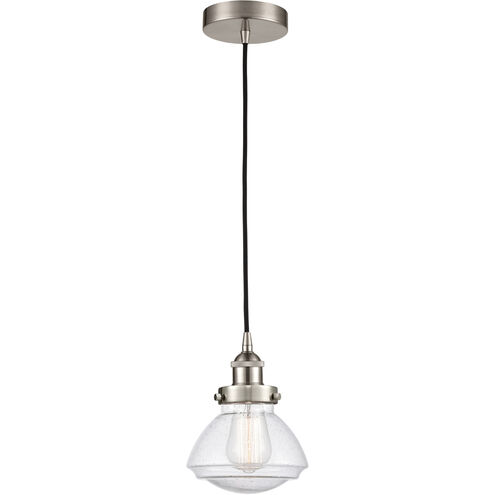 Edison Olean 1 Light 7 inch Brushed Satin Nickel Mini Pendant Ceiling Light