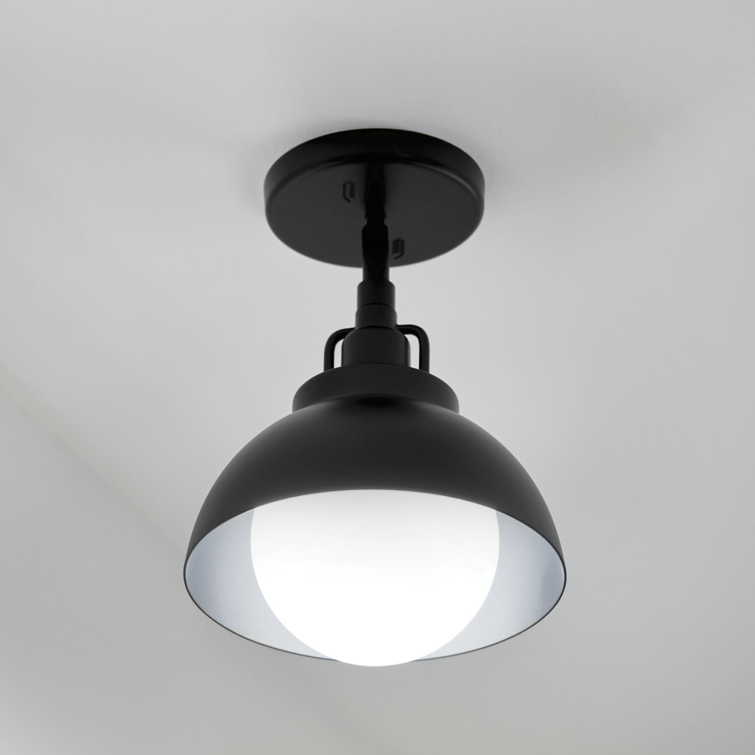 Niva LED 8 inch Black Semi Flush Mount Ceiling Light