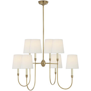 Thomas O'Brien Vendome 8 Light 36 inch Hand-Rubbed Antique Brass Chandelier Ceiling Light, Large