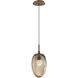 Meteo LED LED 10 inch Burnished Bronze Pendant Ceiling Light in 2700K LED, Zircon Inner - Bronze Outer