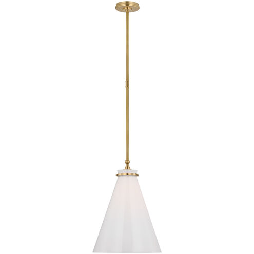 Chapman & Myers Parkington LED 15.25 inch Antique-Burnished Brass Conical Pendant Ceiling Light