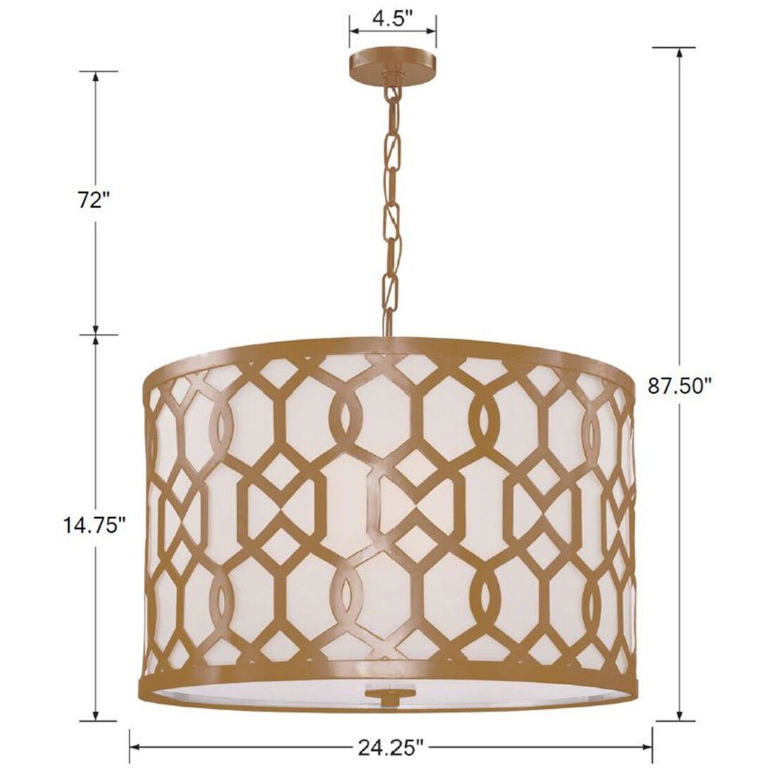 Jennings Pendant Ceiling Light in Aged Brass