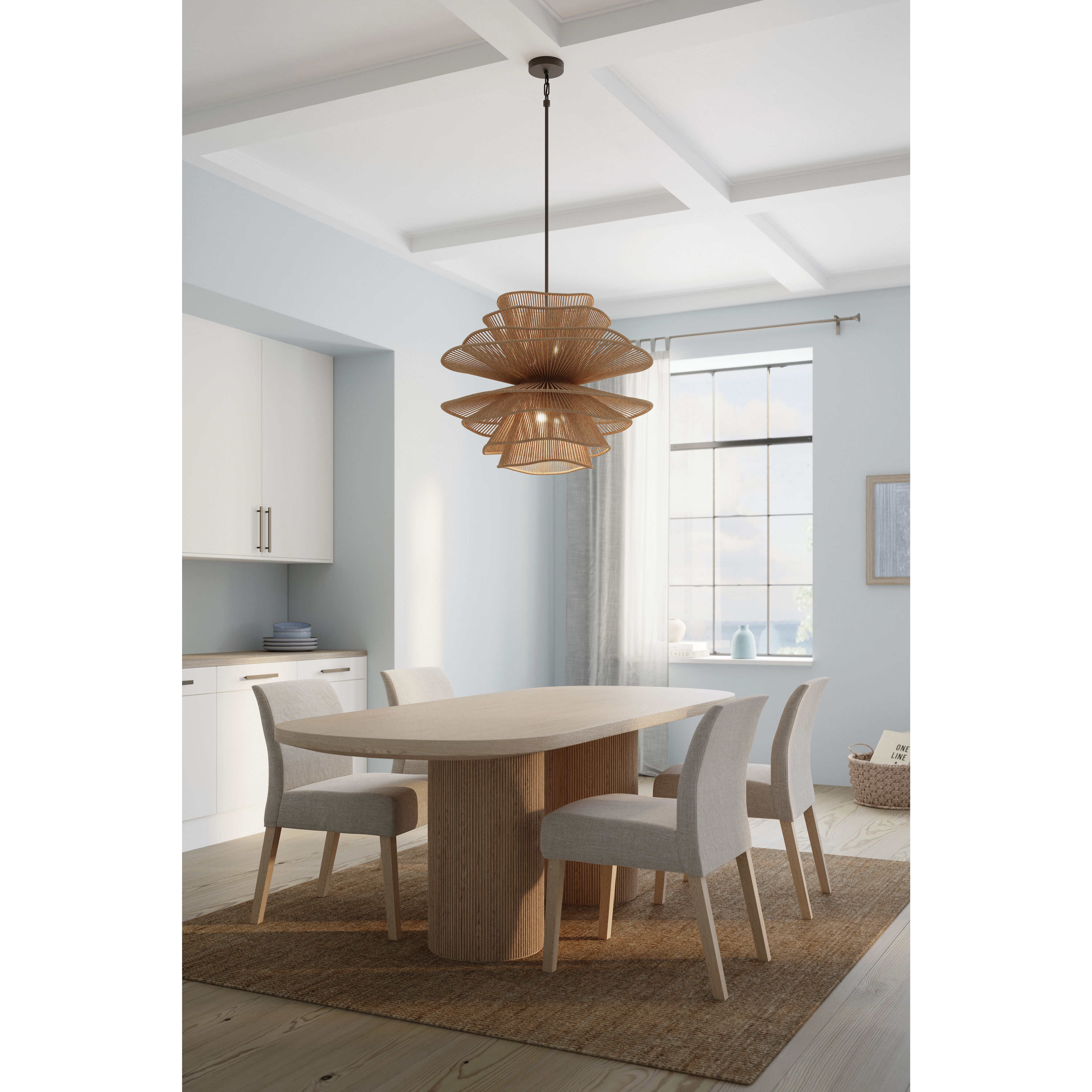 Mireth 6 Light 30 inch Dark Bronze Pendant Ceiling Light