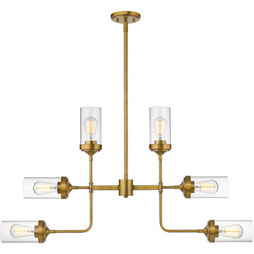 Calliope 6 Light 41.5 inch Foundry Brass Chandelier Ceiling Light