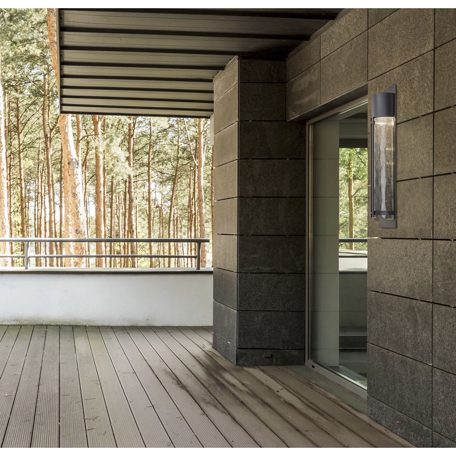 Outdoor Round Motif 1 Light 26 inch Statuary Bronze Outdoor Sconce in GU10 Halogen, Frosted Granite, Medium Round