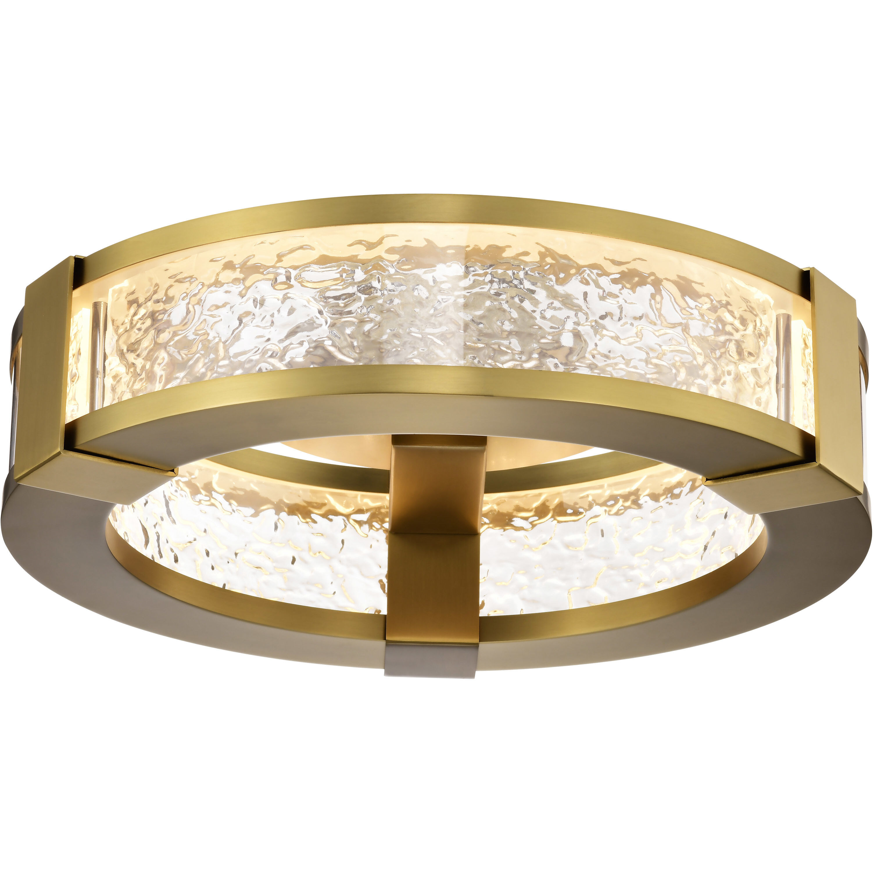 Darrow LED 13.25 inch Vintage Brass Flush Mount Ceiling Light