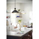 Simon LED 13 inch Black with Heritage Brass accents Pendant Ceiling Light, Semi-Flush Mount