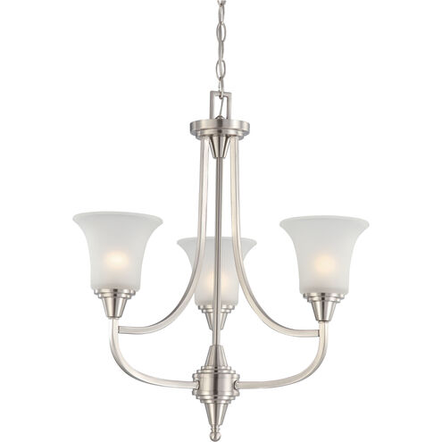 Surrey 3 Light 22 inch Brushed Nickel Chandelier Ceiling Light