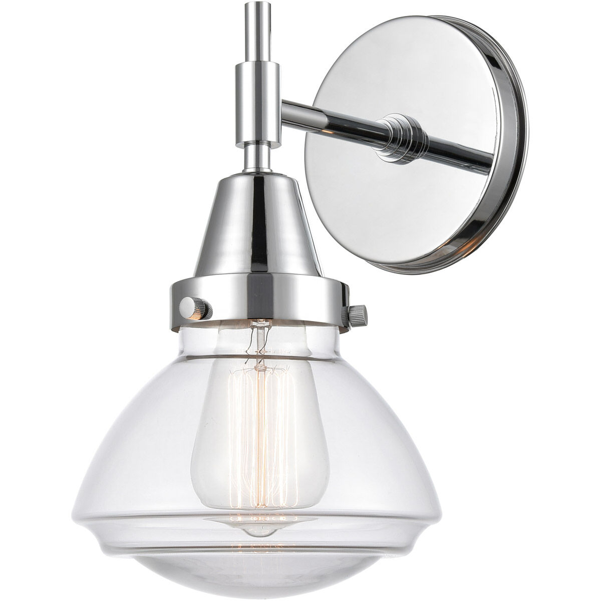 Caden 1 Light 7 inch Polished Chrome Sconce Wall Light in Clear Glass