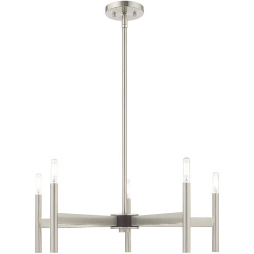 Copenhagen 5 Light 25 inch Brushed Nickel Chandelier Ceiling Light