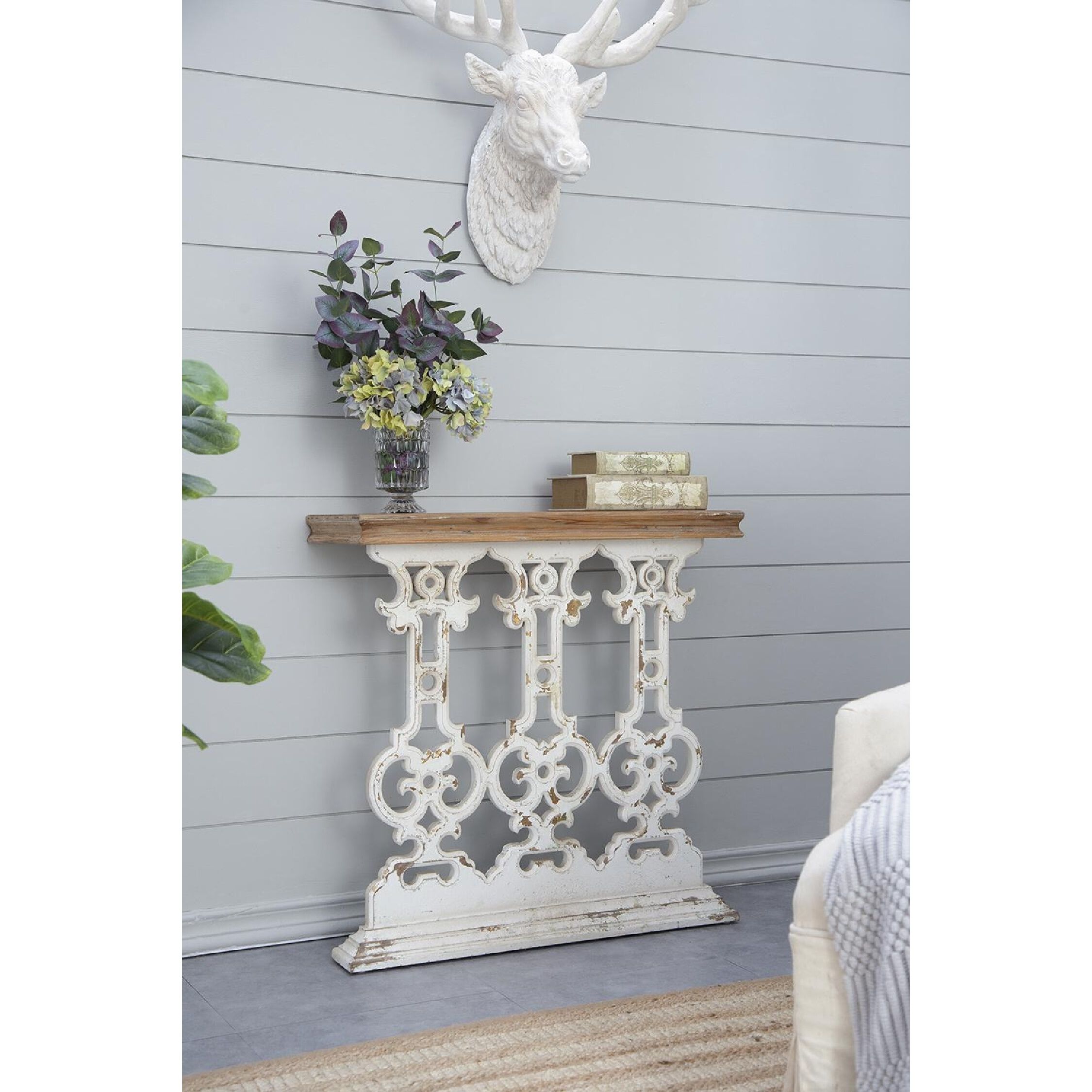 Classic 31.9 X 11.8 inch Natural/White Console Table