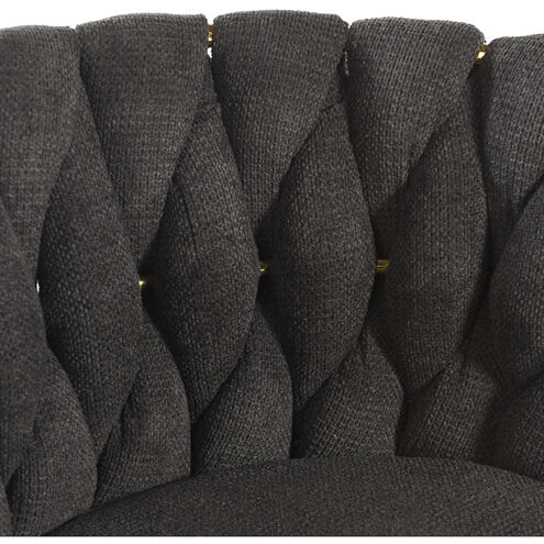 Woven Black and Polished Gold Chair