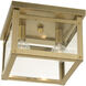 Milford 2 Light 8 inch Antique Brass Flush Mount Ceiling Light