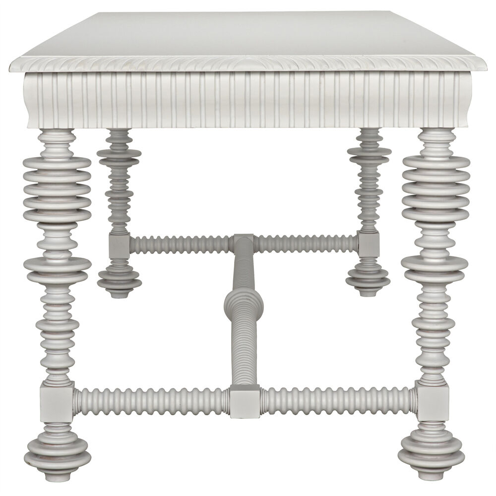 Portuguese 72 X 32 inch Solid White Desk