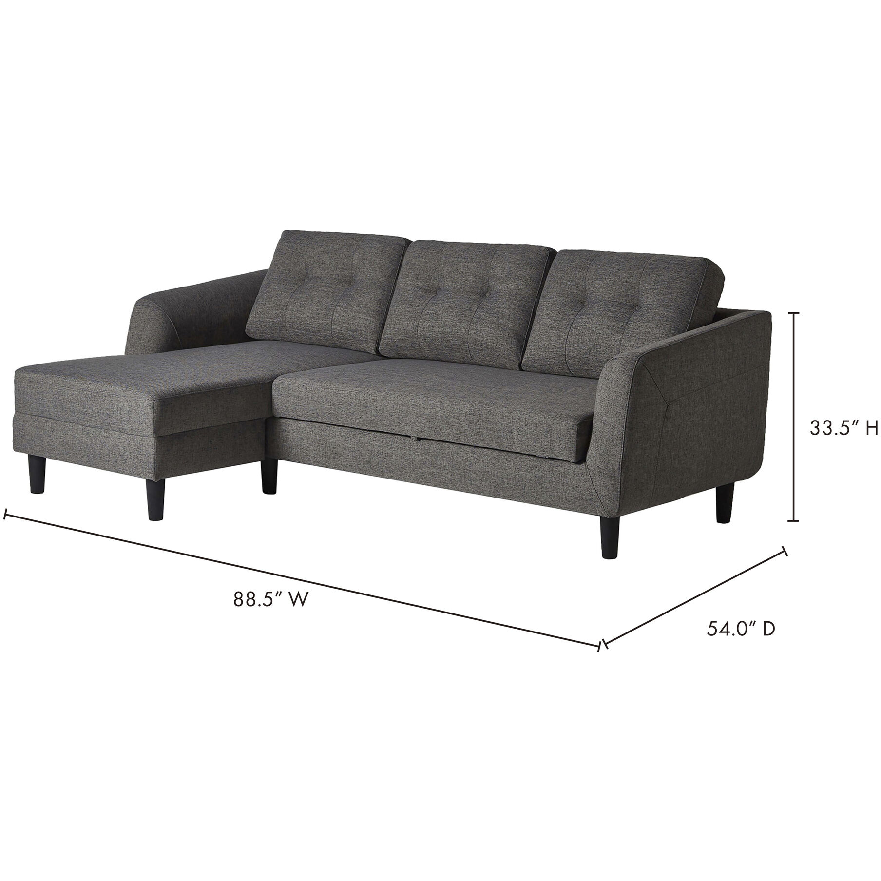 Belagio Grey Sofa Bed in Left