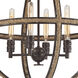 Natural Rope 4 Light 24 inch Oil Rubbed Bronze with Natural Chandelier Ceiling Light