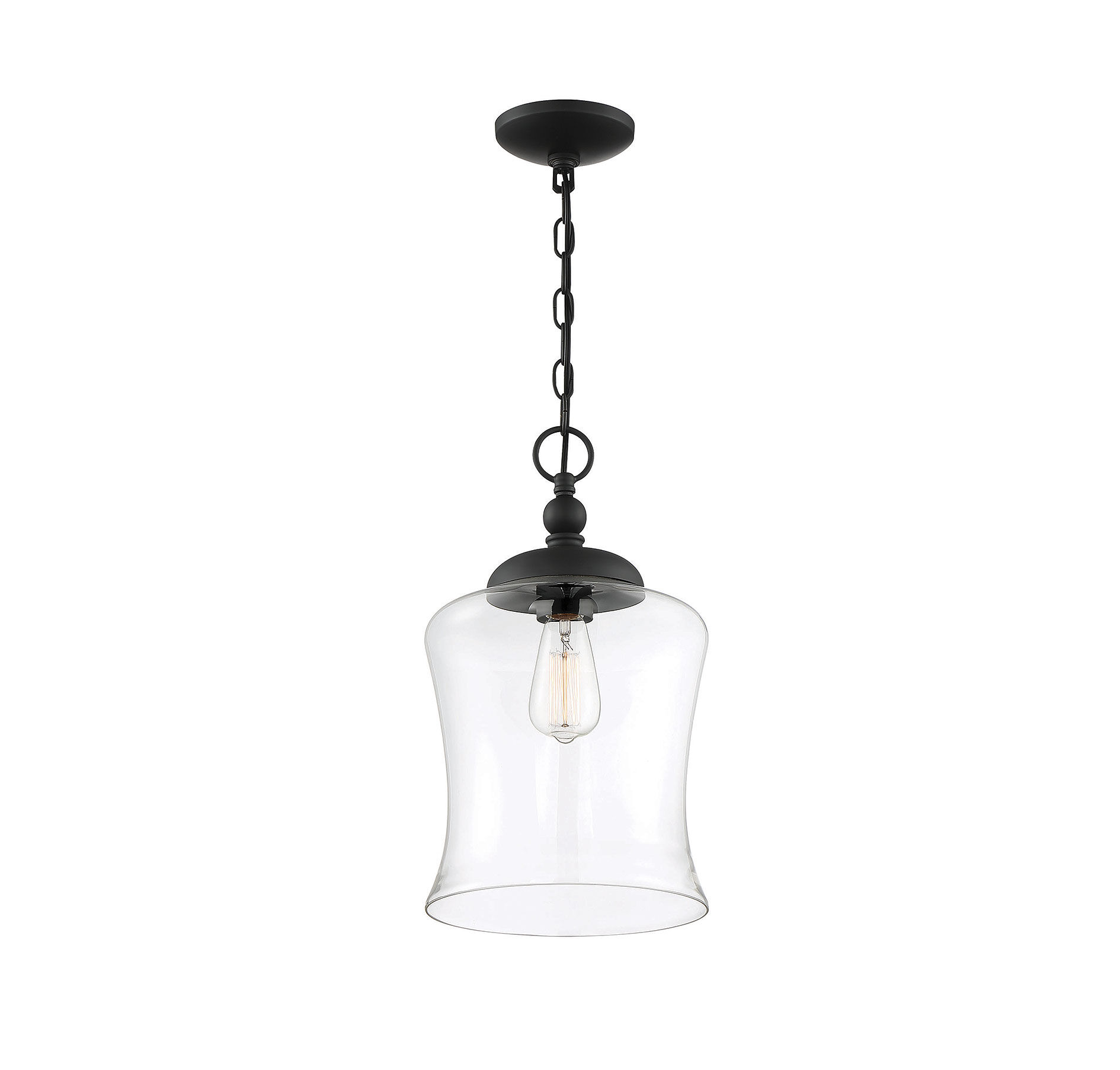 Modern 1 Light 9.75 inch Matte Black Pendant Ceiling Light