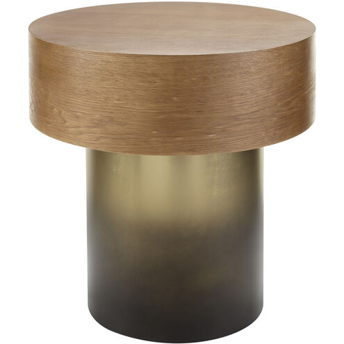 Russula 22 X 22 inch Top: Dark Brown; Base: Metallic - Gold End Table