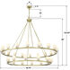 Aragon 30 Light 58.75 inch Soft Brass Chandelier Ceiling Light