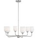 Emile 6 Light 30 inch Brushed Steel Chandelier Ceiling Light
