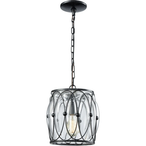 Adriano 1 Light 9 inch Gloss Black Mini Pendant Ceiling Light