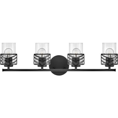 Della 4 Light 33.75 inch Black Vanity Light Wall Light