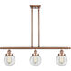 Ballston Beacon 3 Light 36 inch Antique Copper Island Light Ceiling Light in Clear Glass