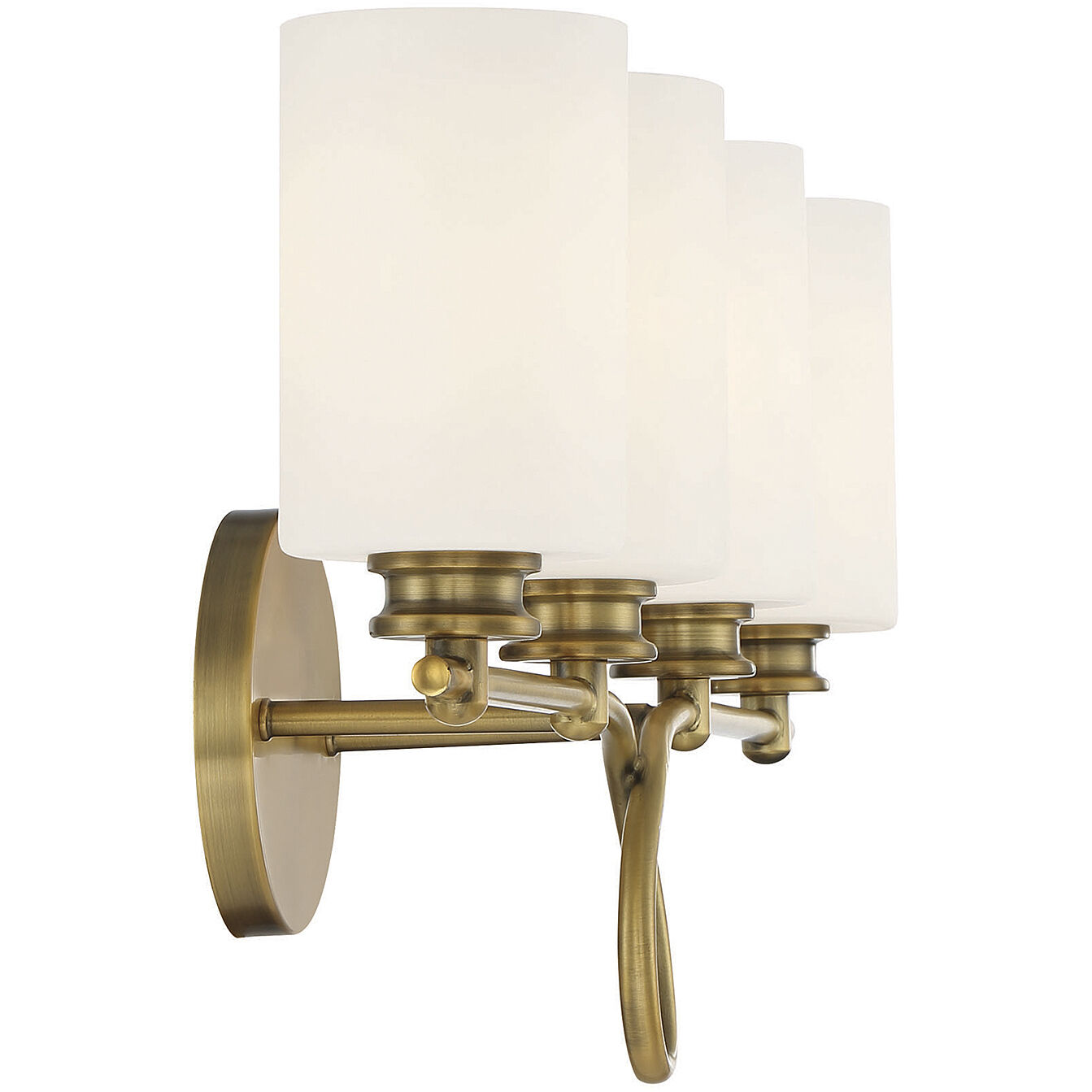 Woodbury 4 Light 28 inch Warm Brass Bathroom Vanity Light Wall Light