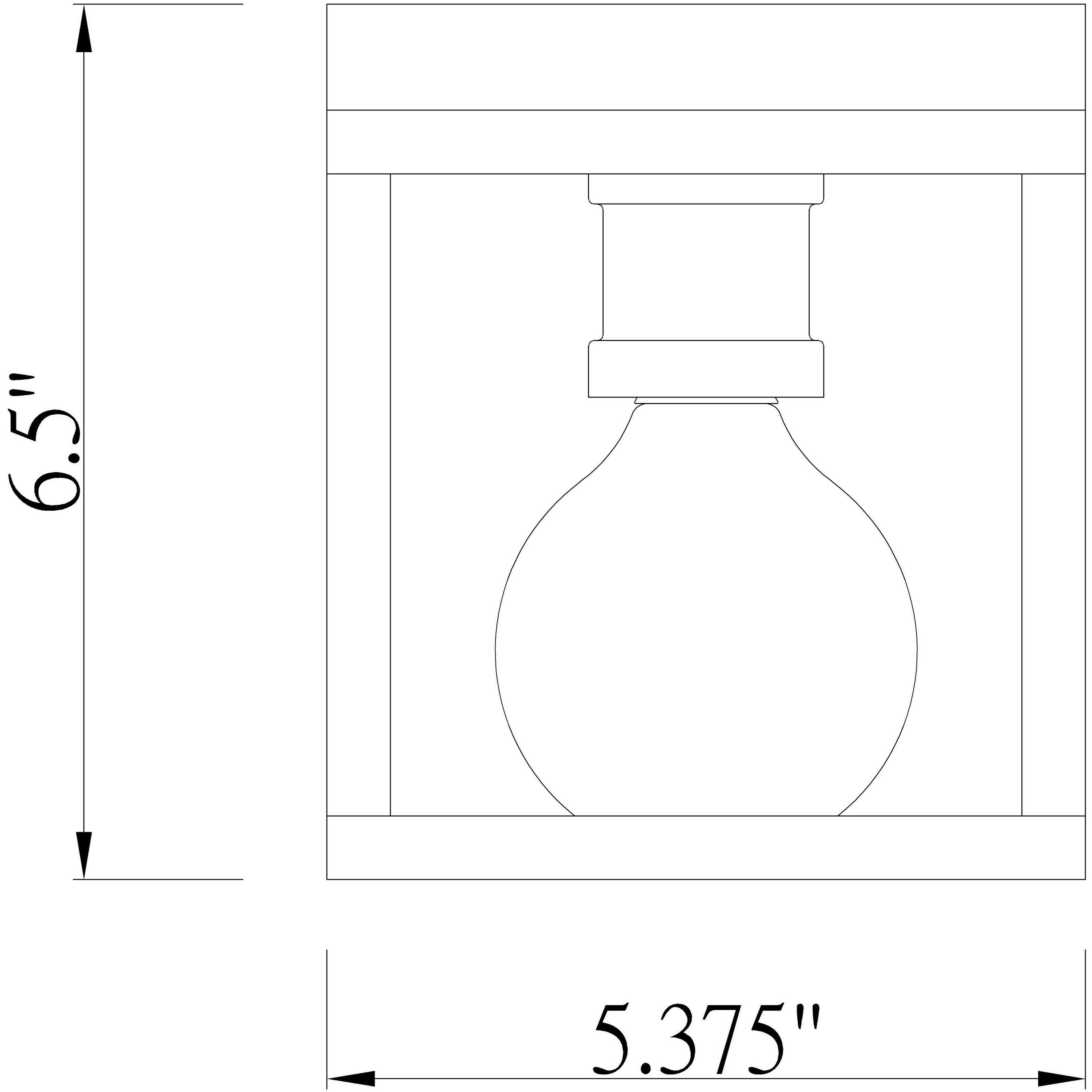 Kube 1 Light 5.75 inch Bronze and Olde Brass Flush Mount Ceiling Light