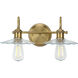 Fayette 2 Light 16.5 inch Vintage Brass Bath Vanity Wall Light