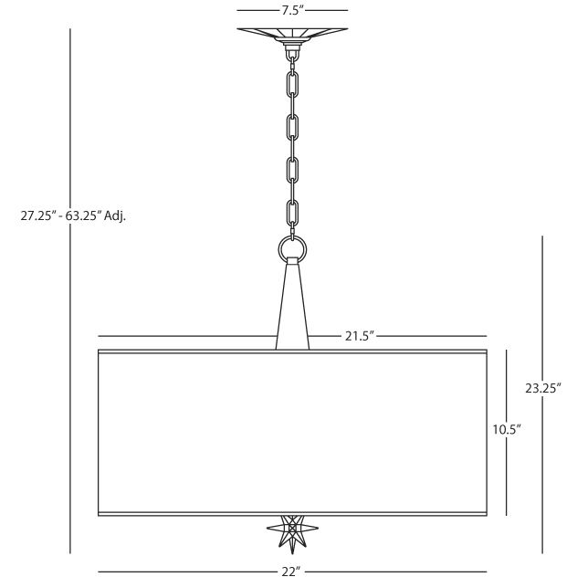 Cosmos 3 Light 22 inch Deep Patina Bronze With Antique Silver Pendant Ceiling Light