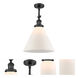 Franklin Restoration X-Large Cone 1 Light 12 inch Matte Black Semi-Flush Mount Ceiling Light in Matte White Glass, Franklin Restoration