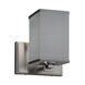 Textile LED 7 inch Brushed Nickel Wall Sconce Wall Light, Square w/ Flat Rim