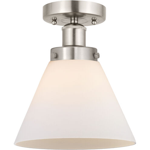 Cone 1 Light 7.75 inch Brushed Satin Nickel Semi-Flush Mount Ceiling Light