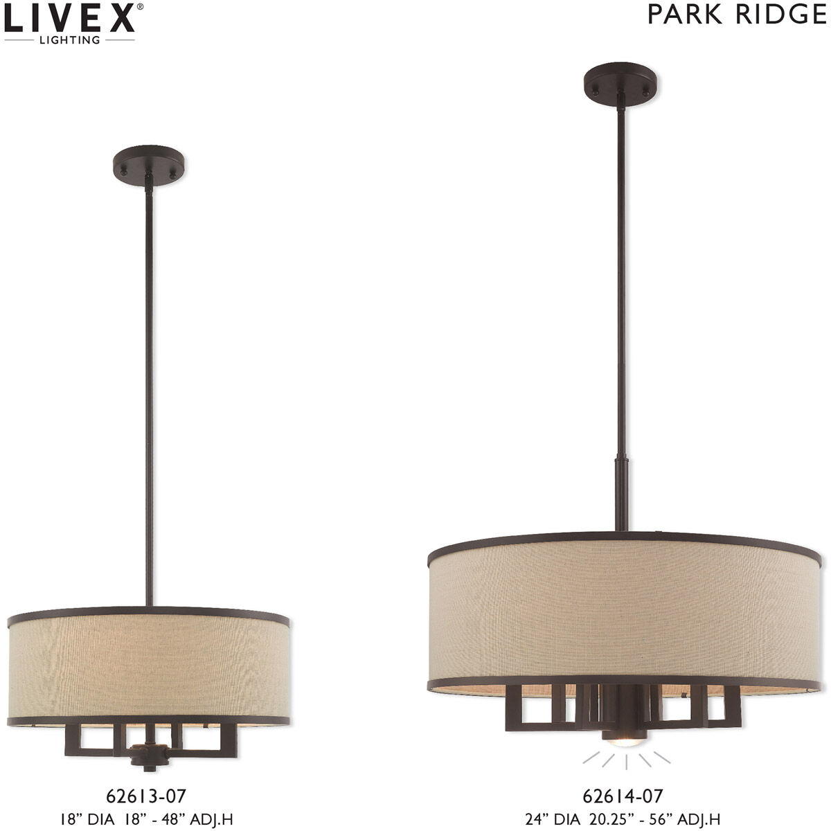 Park Ridge 7 Light 24 inch Bronze Pendant Chandelier Ceiling Light