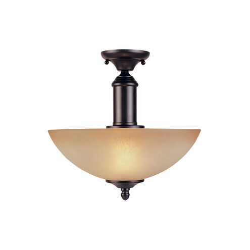 Apollo 2 Light 13 inch Oil Rubbed Bronze Semi-Flush Ceiling Light