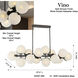 Vino Island Light Ceiling Light in Dark Bronze, White Etched Alabaster Glass