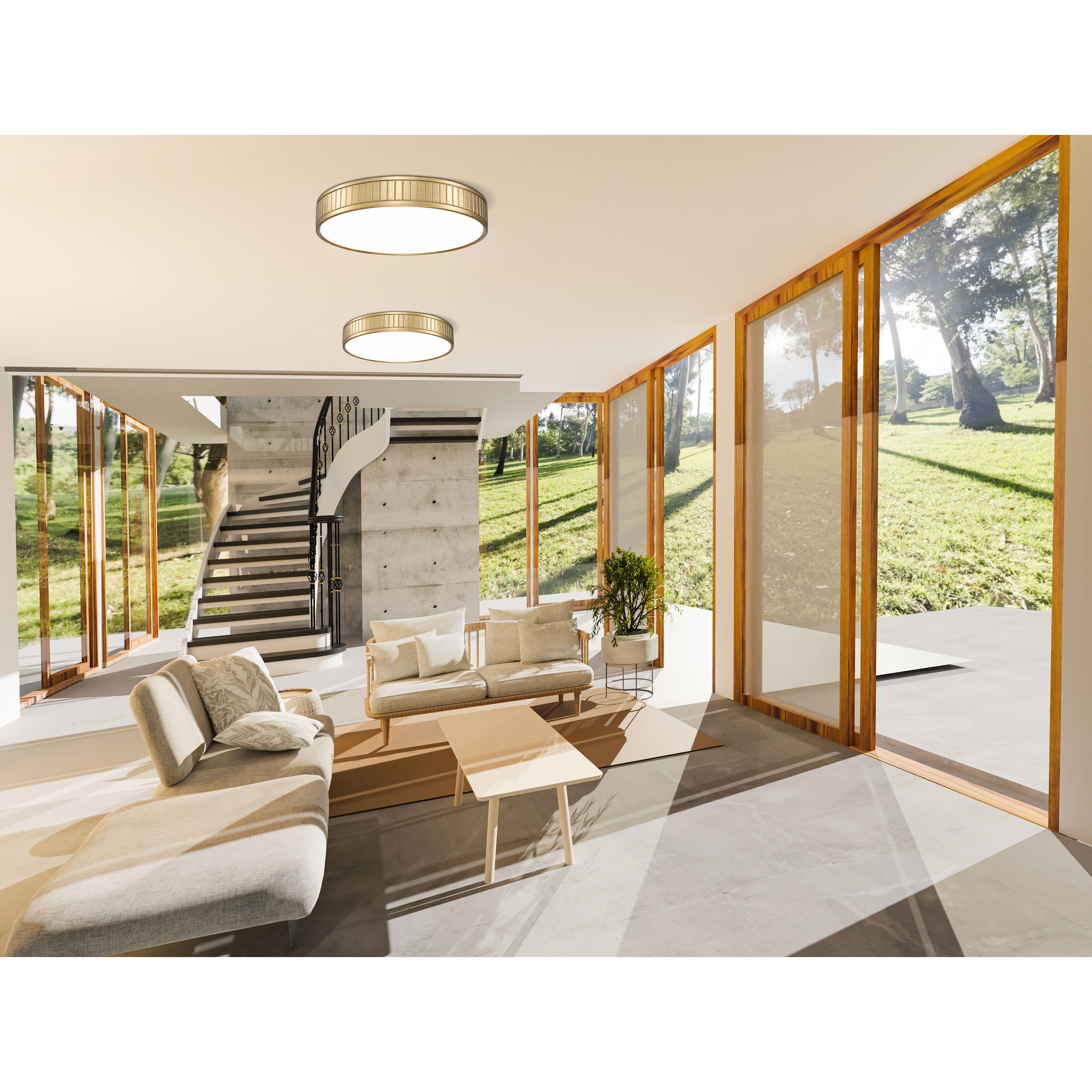 Madison LED 20.5 inch Modern Gold Flush Mount Ceiling Light